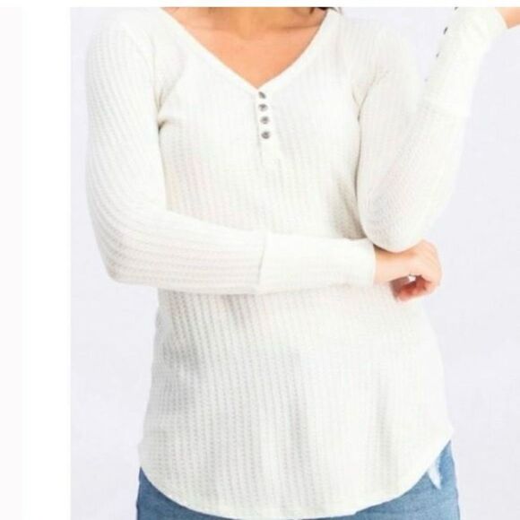 Chaser waffle knit Henley top M - Picture 1 of 8